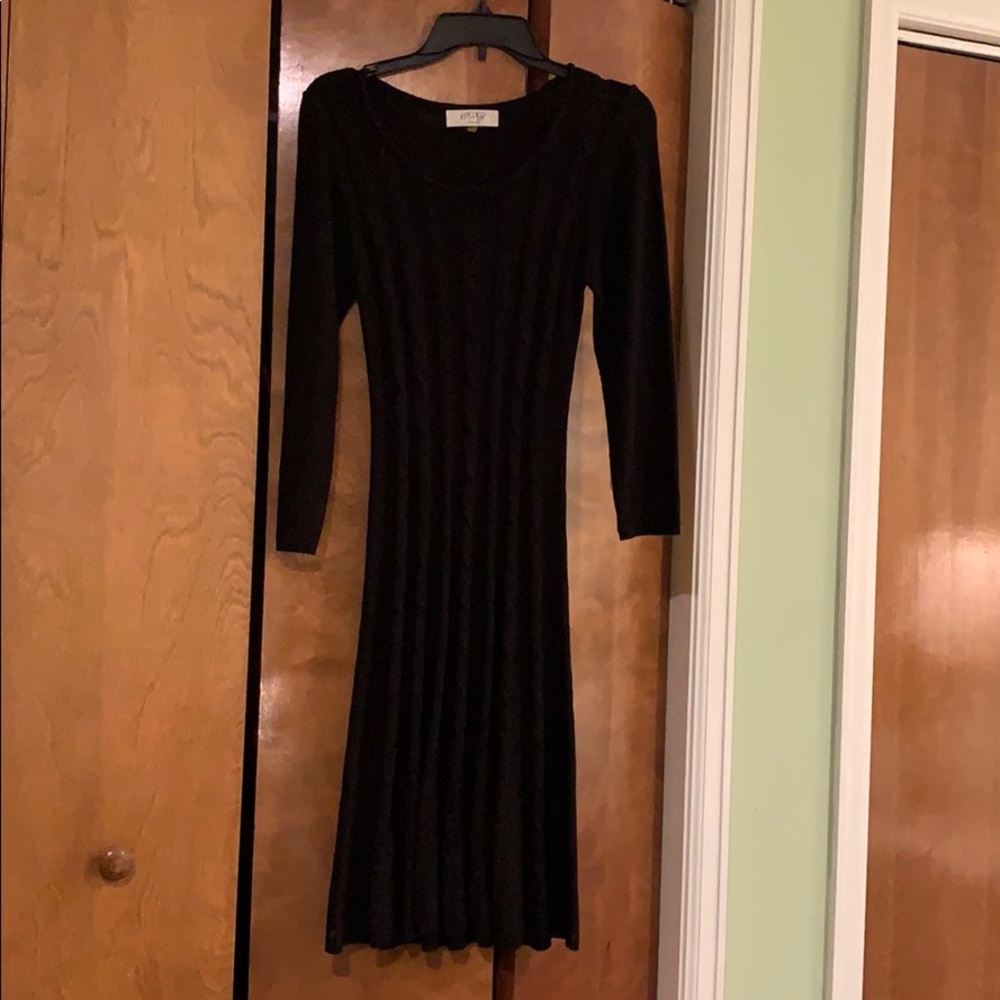 Kasper Soft black cable knit sweater dress